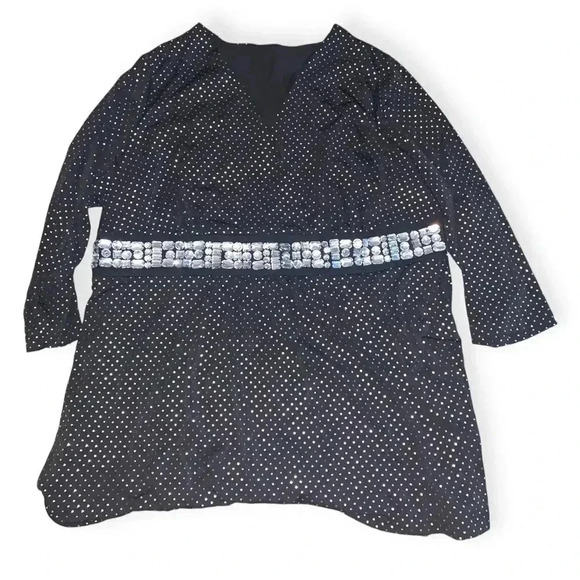 Vintage y2k rhinestone babydoll blouse - Picture 1 of 4